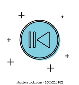 Black Rewind icon isolated on white background.  Vector Illustration