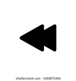 black rewind-button icon. rewind-button con vector isolated on white background. Graphic design, material design, 2019 year best selling icons, mobile application, UI / UX design, EPS 10 format