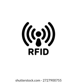 ícone preto de rfid representando a tecnologia wireless e a identificação por radiofreqüência