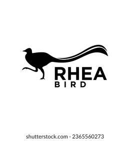 Black rhea bird vector logo design