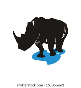 black rhino vector art design