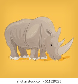 black rhino, vector illustration