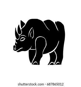 Black rhinoceros, vector