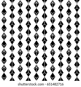Black rhombic lines on white background. Seamless surface pattern design with diamonds ornament. Rhombuses wallpaper. Lozenge motif. Digital paper for textile print, page fill, web designing. Vector.