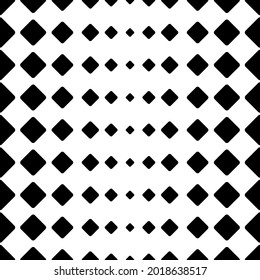 Black rhombs with gradiental size. Vector seamless rhomb ornament. Repeated sample pattern.