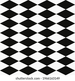 Black rhombuses ornament. Seamless and vector monochrome pattern.