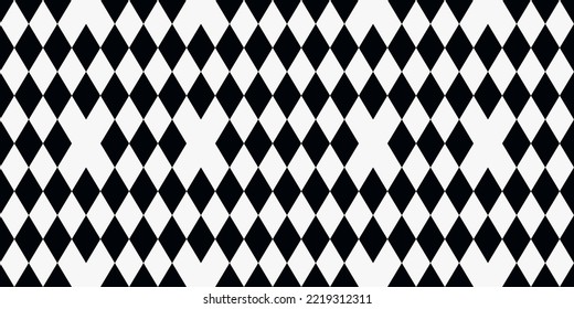 Rombus negros en un patrón geométrico sin fisuras. Vector de rombos negros idénticos, adecuado para la impresión y la decoración superficial.