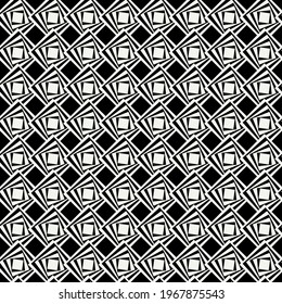 Black rhombuses tile ornament. Vector seamless tiles pattern. Black and white colors.