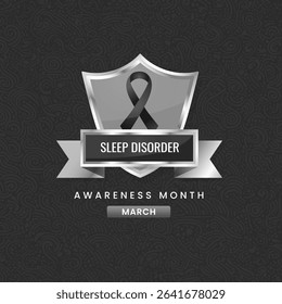 Black ribbon awareness graphic for International Sleep disorder Awareness Month.