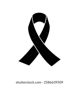 Black ribbon Awareness, Black ribbon Vector PNG, ribbon, logo PNG