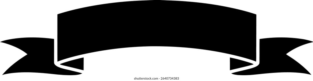 Black Ribbon Banners Vector Illustrations