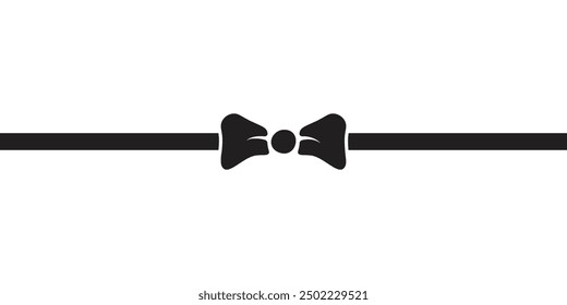 Black ribbon bow on a white background, elegant and stylish design.