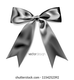 Black ribbon and bow, vector illustration and design.