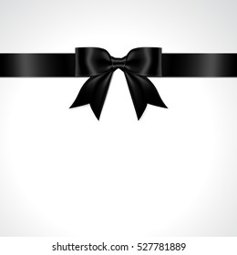 Black Ribbon Bow Vector. Isolate Black Bow Vector