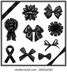 Black ribbon bows