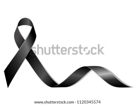 Black ribbon with copy space, vector illustration.