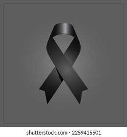 black ribbon design on grey background, we are mouning vector.