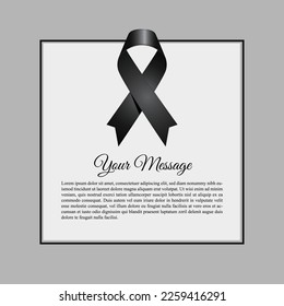 black ribbon design, we are mouning vector and banner