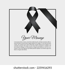 black ribbon design, we are mouning vector and banner