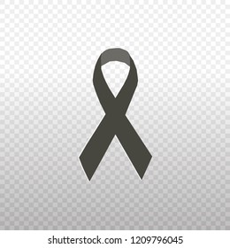 Black ribbon flat design over transparent background, Vector illustration eps 10