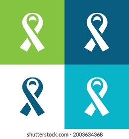 Black Ribbon Flat four color minimal icon set