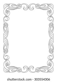 black ribbon frame isolated on white