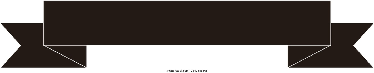 Black Ribbon Frame on Transparent Background
