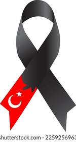 black ribbon with gradient and turkey flag