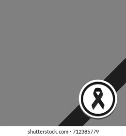 black ribbon gray background bottom right corner