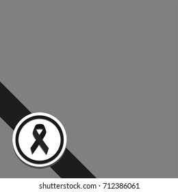 black ribbon gray background bottom left corner