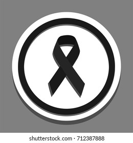black ribbon gray background middle