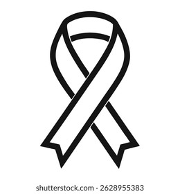  Black Ribbon Icon on white background