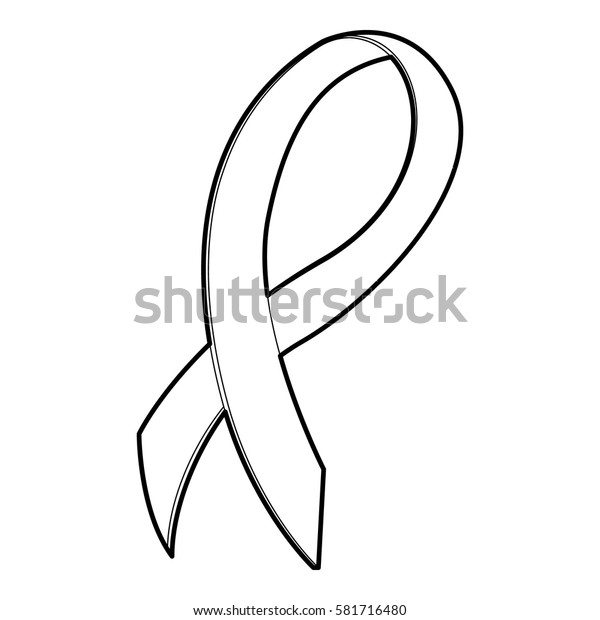 Black Ribbon Icon Outline Illustration Black Stock Vector (Royalty Free ...