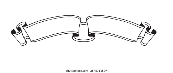 Black Ribbon Icon Set – Elegant Vector Illustration on a white Background