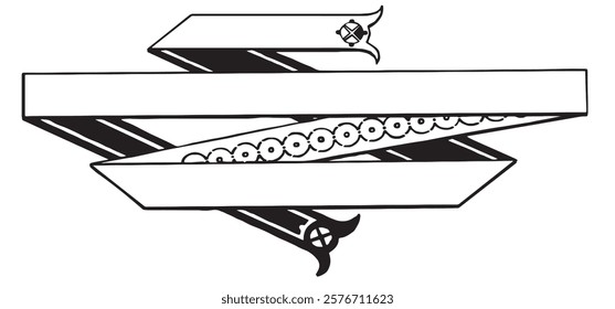 Black Ribbon Icon Set – Elegant Vector Illustration on a white Background