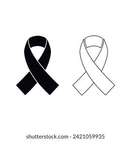 Black Ribbon Icon Set Vector Design.