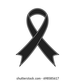 Black ribbon illustration vector isolated on white background
