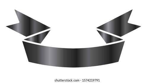 black ribbon isolated on white background vector