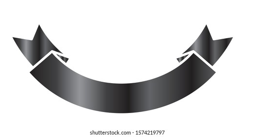 black ribbon isolated on white background vector