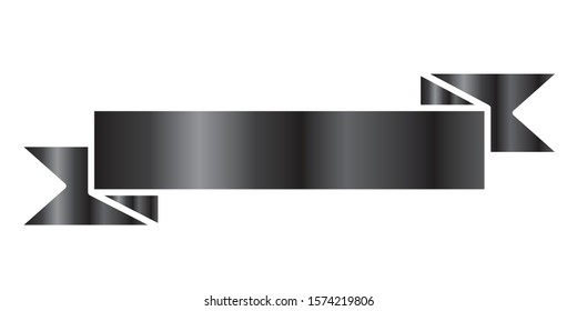 black ribbon isolated on white background vector