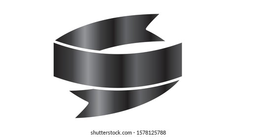 black ribbon isolated on white background vector
