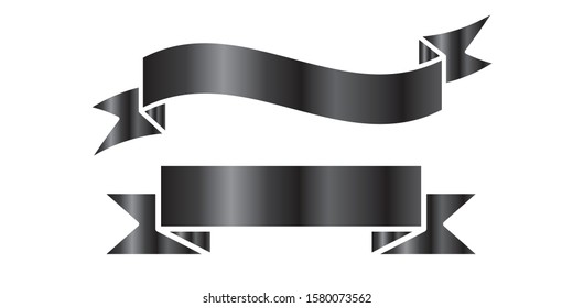 black ribbon isolated on white background vector