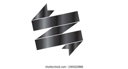 black ribbon isolated on white background vector