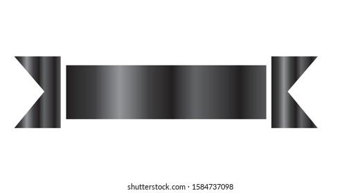 black ribbon isolated on white background vector
