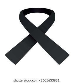 Black ribbon isolated. vector illustration