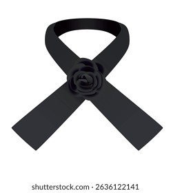 Black  ribbon isolated. vector illustration