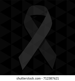 black ribbon black in black isometric background