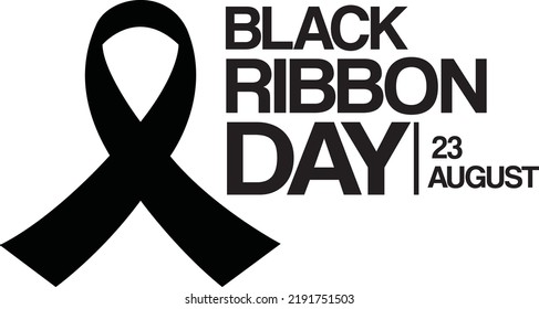 Black Ribbon Mourning Mahnmal Symbol Stock Vektor | Black Ribbon Day 