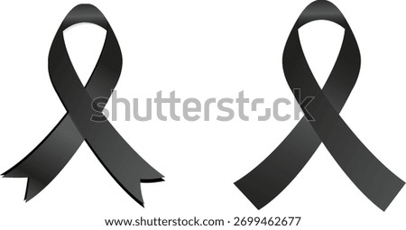 Black ribbon a black mourning ribbon folded 