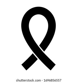 Black Ribbon. Mourning Sign. Vector Illustration.